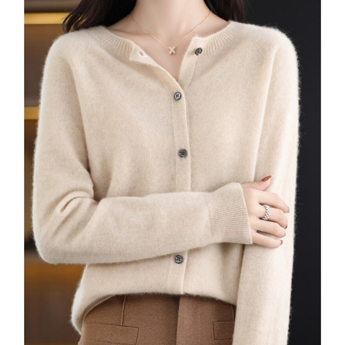 Damen Pullover mit Rundhals – weicher Strickpullover