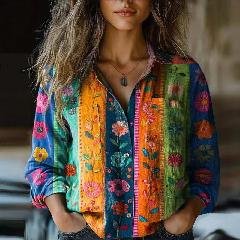 Damenbluse Boho gerader Schnitt