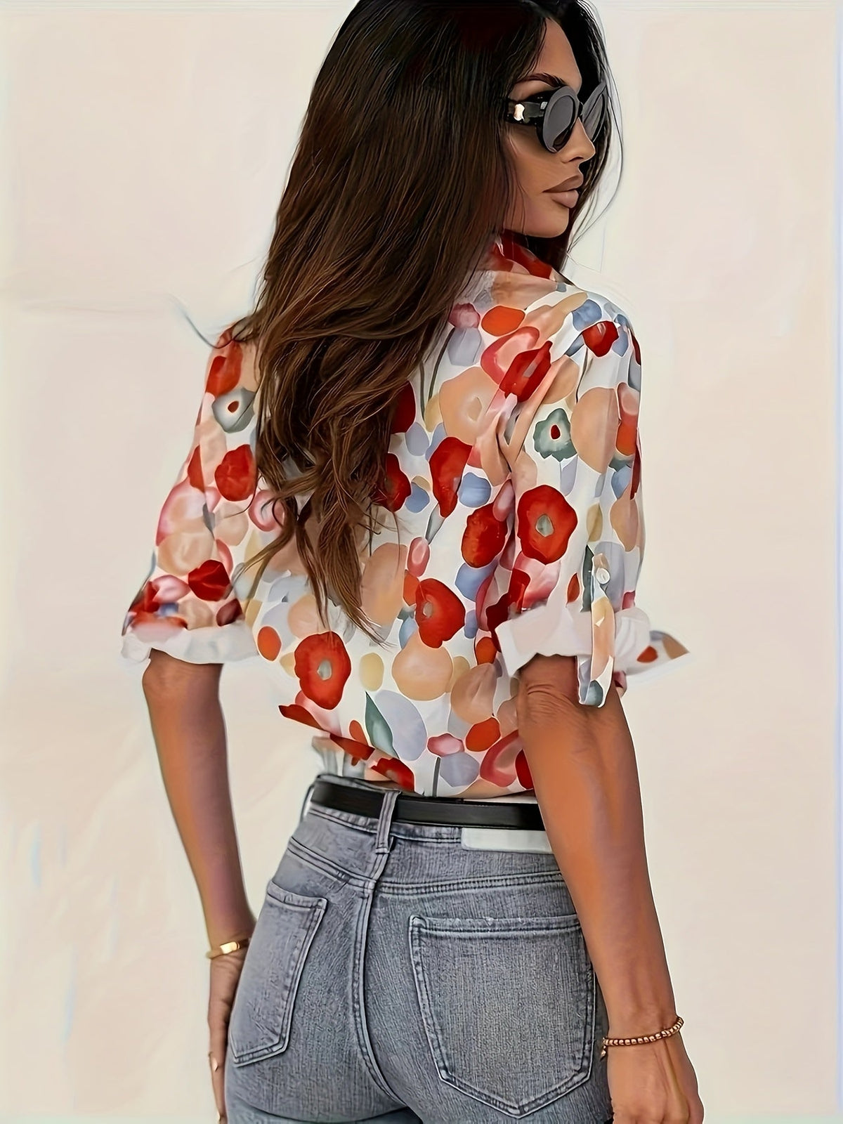 Damen Bluse mit Blumenmuster