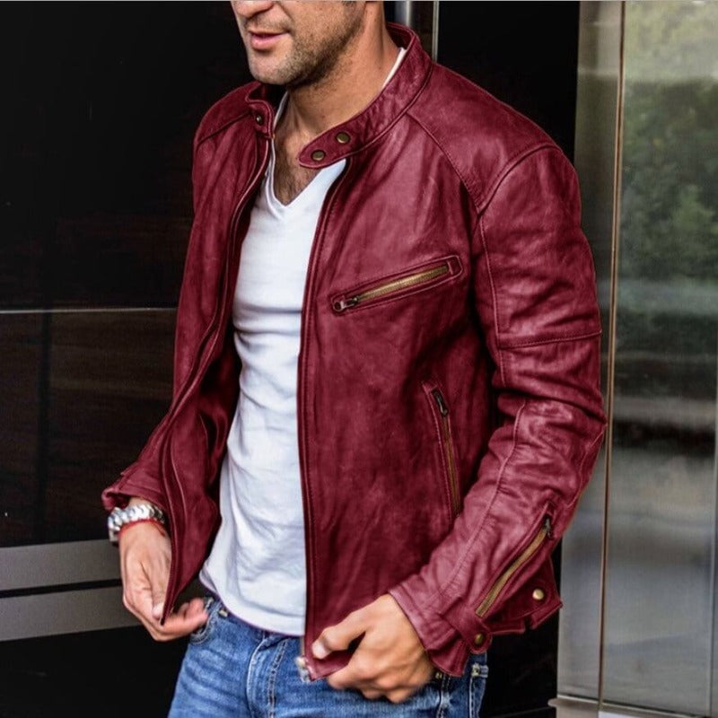 Herren Lederjacke vielseitig – Kunstleder Jacke