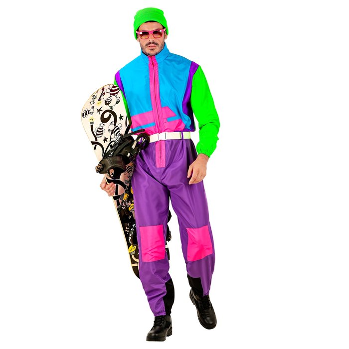 Damen Skianzug einteilig – bunter Retro-Overall für den Winter