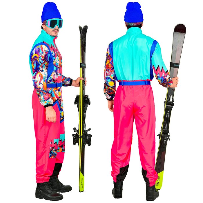 Damen Skianzug einteilig Retro – bunter Overall für den Winter