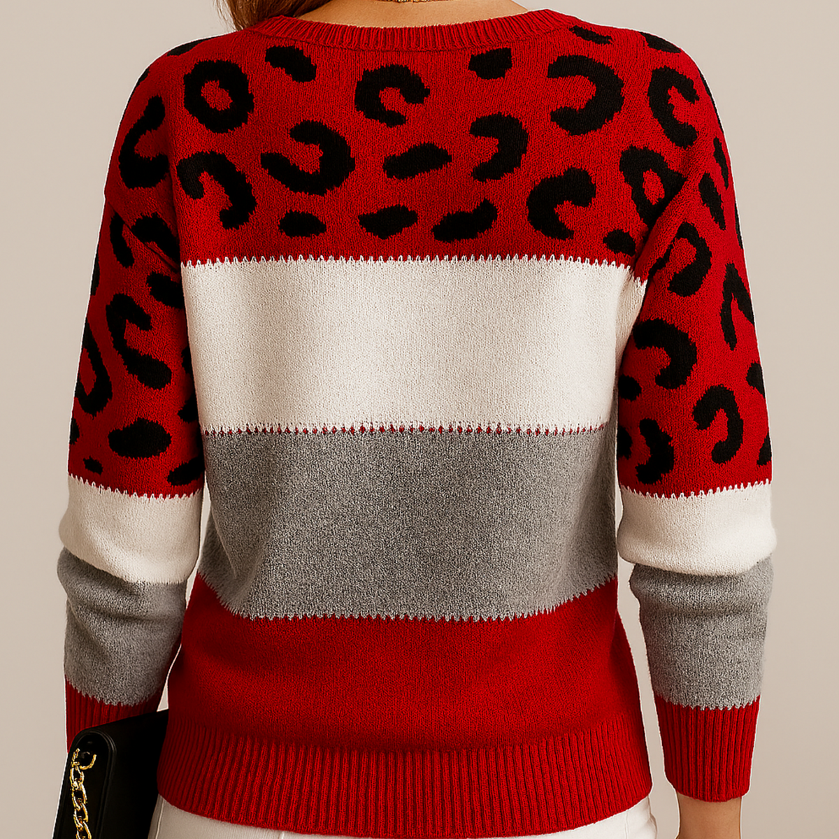 Gemütlicher Pullover Damen Leopard