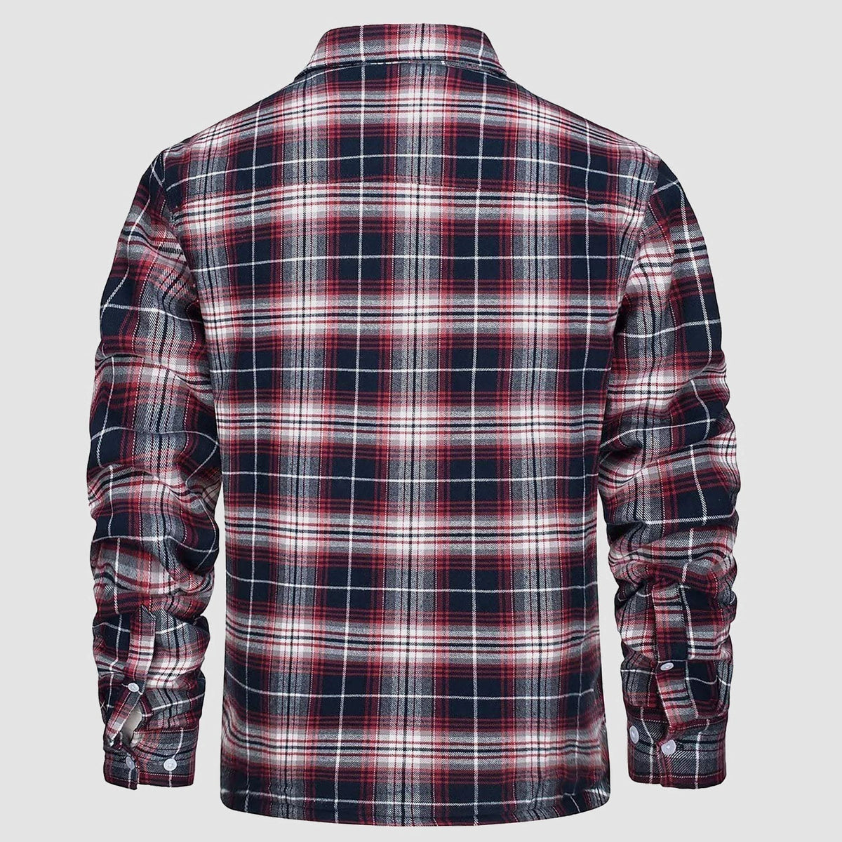 Hemdjacke Herren aus Baumwolle – karierte Overshirt-Jacke mit Sherpa-Futter