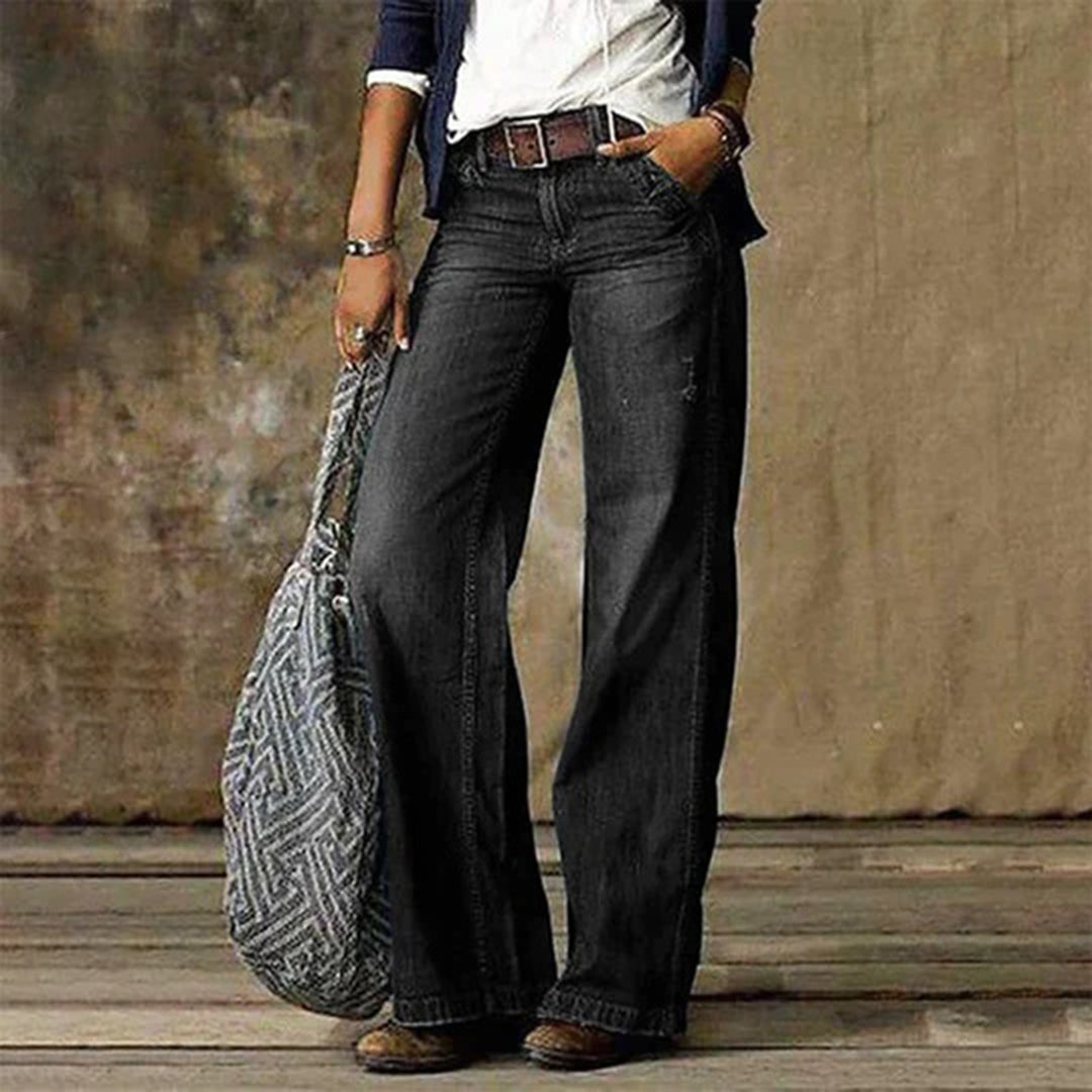 Bequeme weite Denim-Jeans Damen