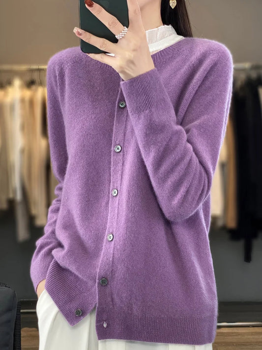 Feine Strickjacke Damen mit Knopfleiste