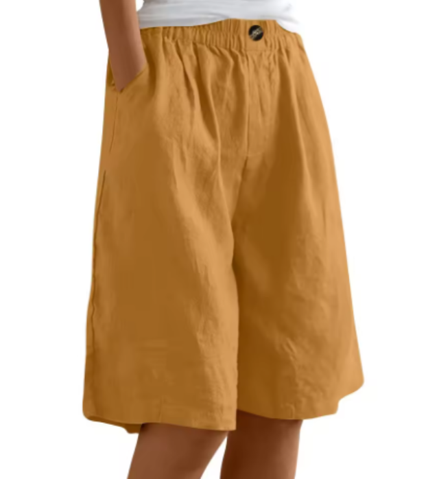 Shorts Damen mit Gummibund – lockere Sommershorts mit Taschen