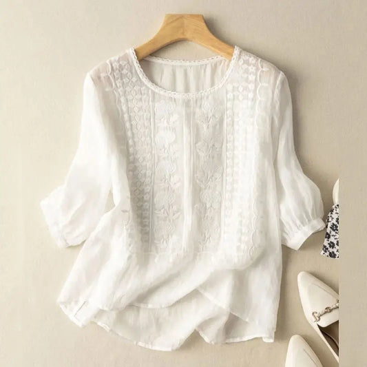 Bluse Damen mit Stickerei