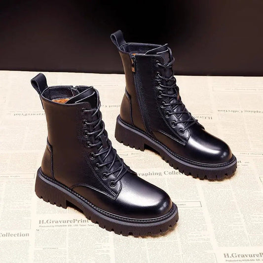 Gefütterte Winterstiefel Damen aus Kunstleder