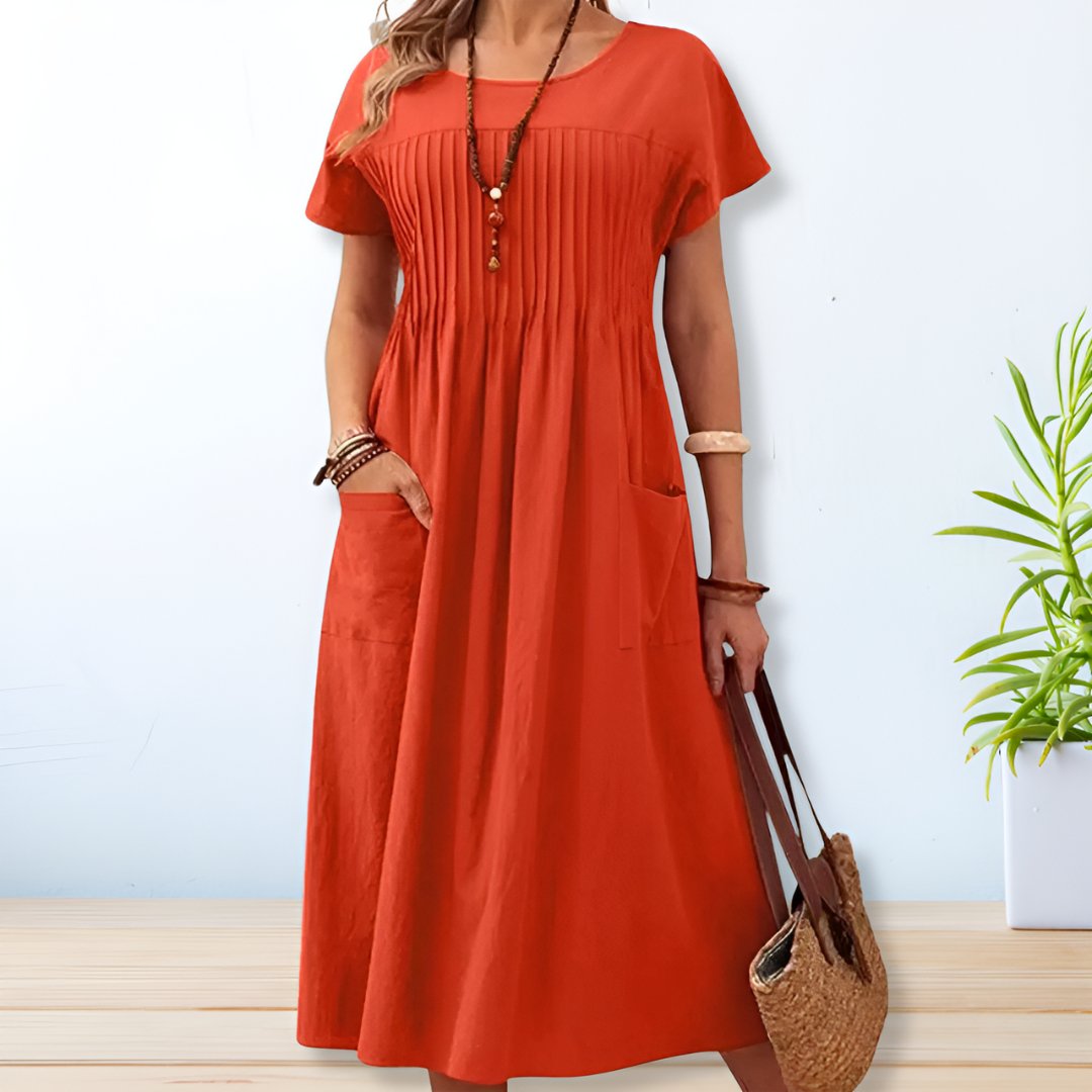 Midikleid Damen mit Seitentaschen