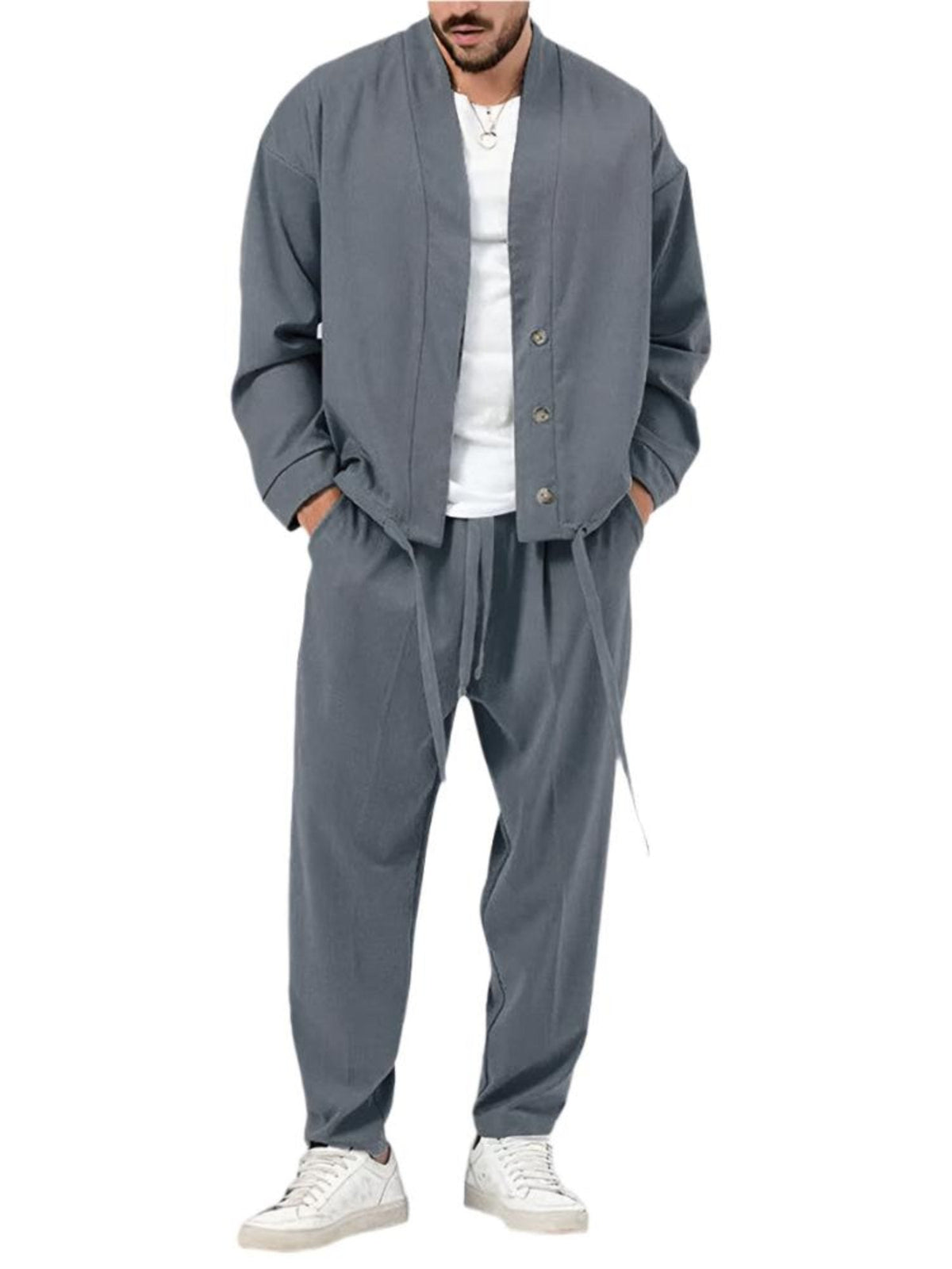 Herren-Set aus Baumwollmischung – eleganter casual Zweiteiler für Freizeit und Business