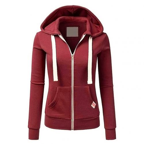 Zip-Hoodie Damen aus Baumwolle – Slim-Fit Kapuzenjacke mit Reißverschluss, Vorderansicht