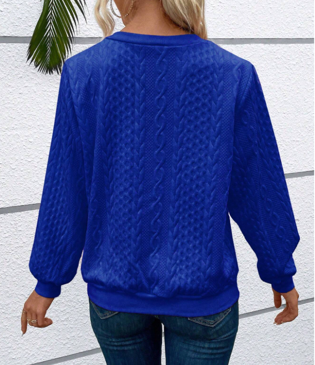 Damen Troyer-Pullover mit Reißverschluss – gerippter Saum