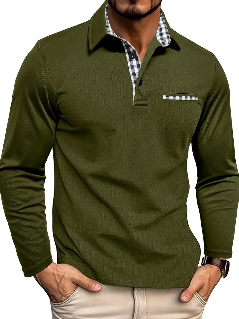 Herren Langarm Poloshirt