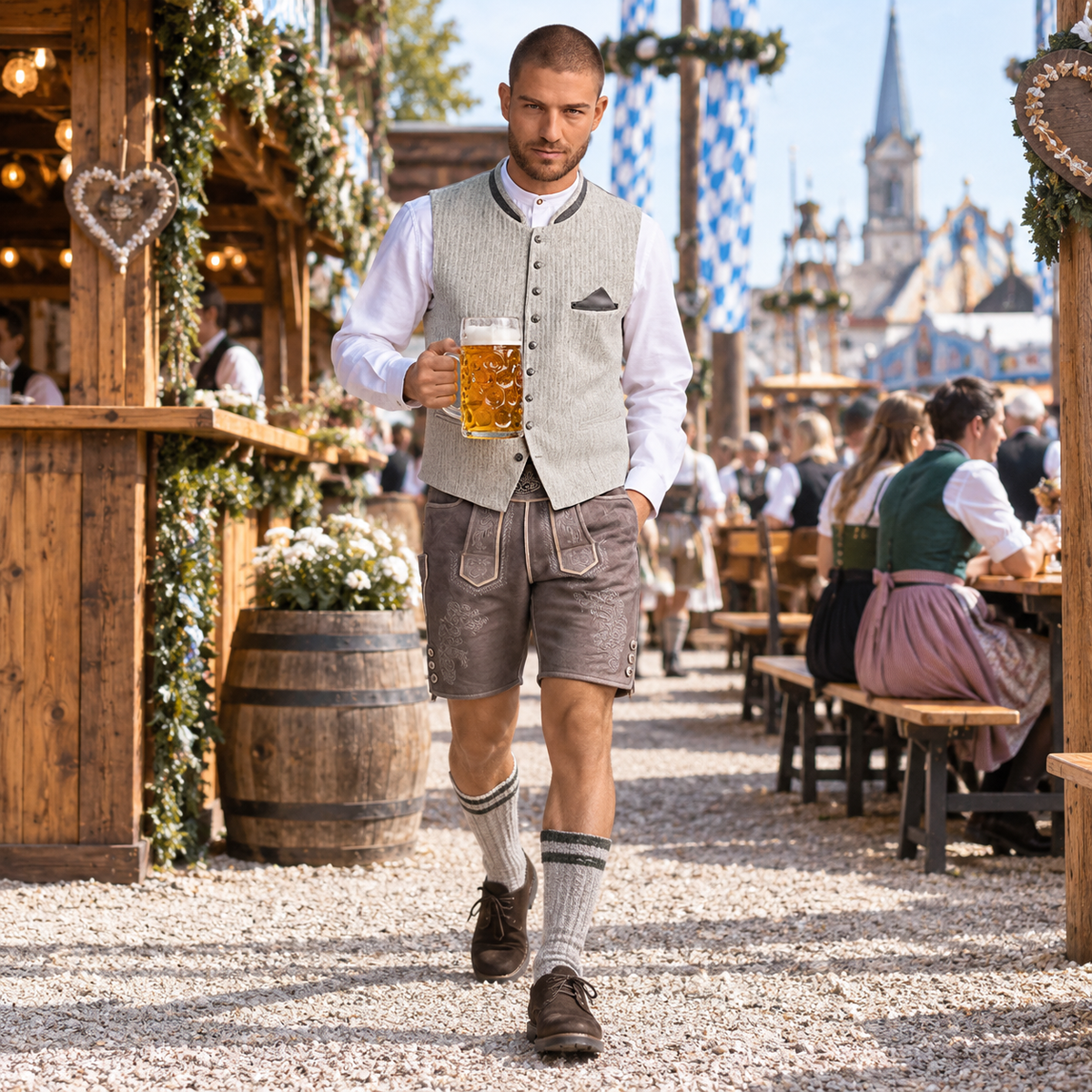 Graue Trachtenweste Herren klassisch