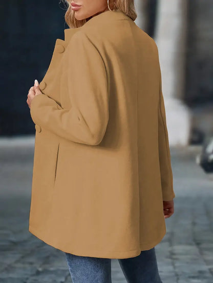 Damen Wintermantel mit Knöpfen – klassischer Wollmantel
