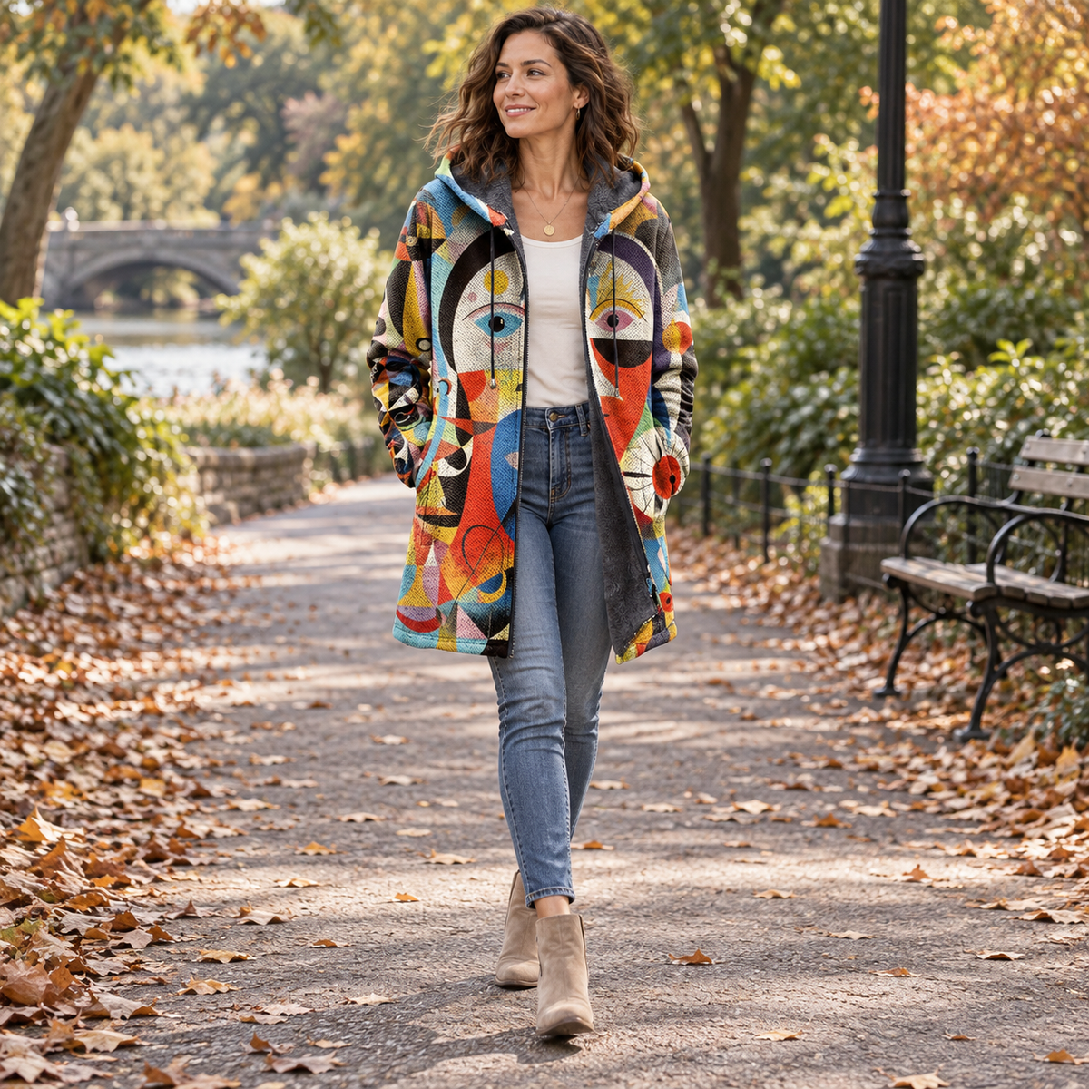 Damen Hoodie kunstvoll – stilvoller Kapuzenpullover