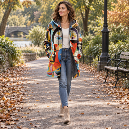 Damen Hoodie kunstvoll – stilvoller Kapuzenpullover