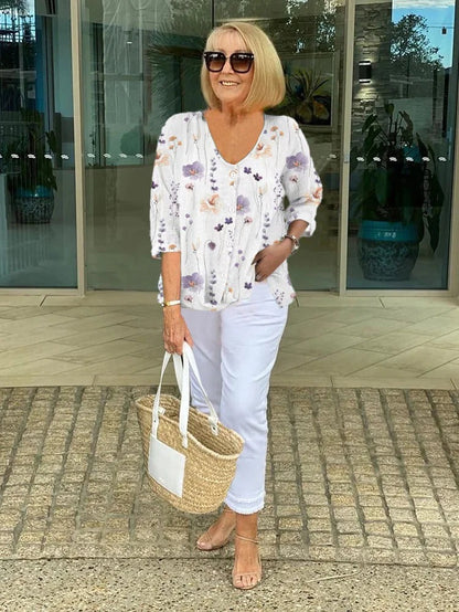 Damen Bluse mit Blumenmuster