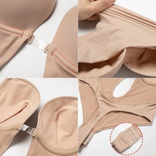 Rückenfreier Body Damen aus Polyester – formender Bodysuit, Detailansicht
