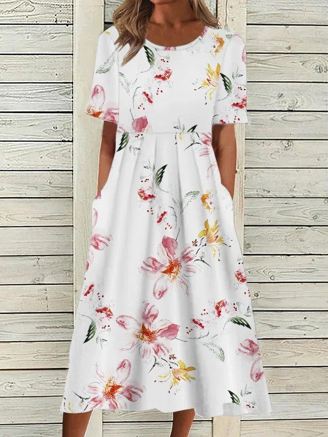 Midikleid mit Blumenmuster – luftiges Sommerkleid in Midilänge
