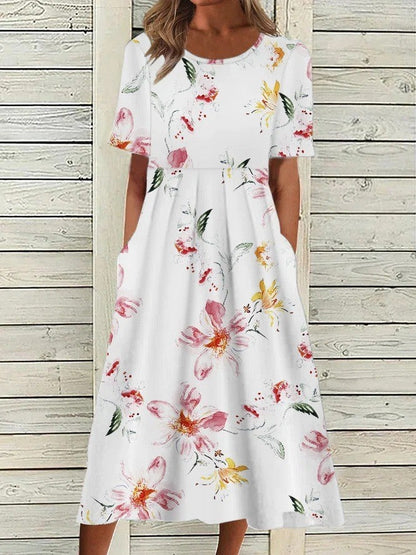 Midikleid mit Blumenmuster – luftiges Sommerkleid in Midilänge