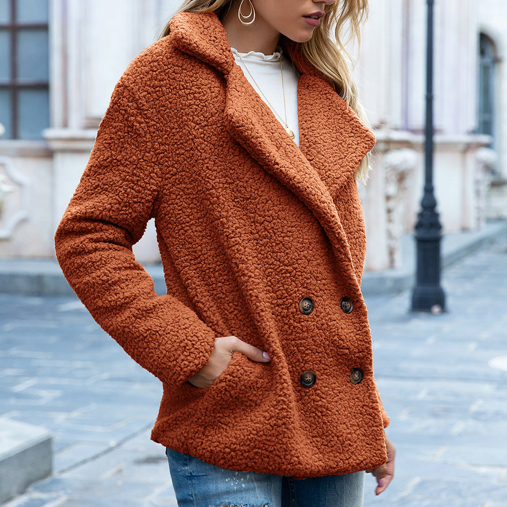 Flauschige Teddyjacke Damen