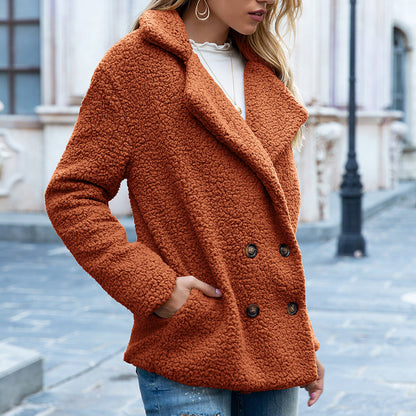 Flauschige Teddyjacke Damen