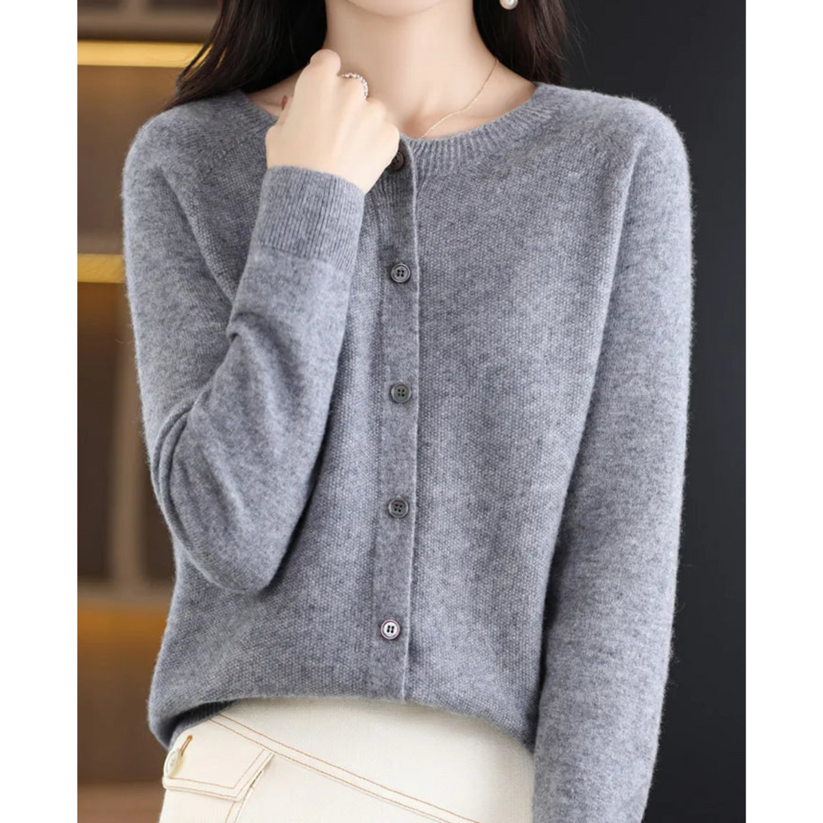 Damen Pullover mit Rundhals – weicher Strickpullover