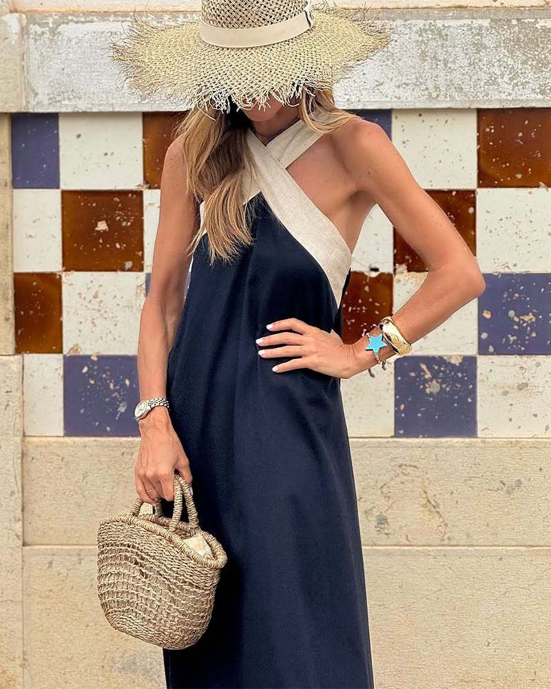 Maxikleid mit Wickel-Ausschnitt – luftiges Sommerkleid mit V-Ausschnitt