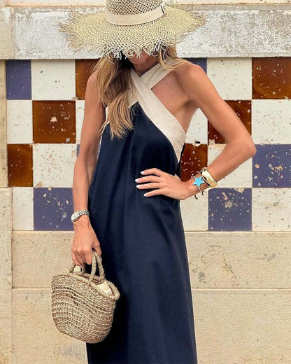 Maxikleid mit Wickel-Ausschnitt – luftiges Sommerkleid mit V-Ausschnitt