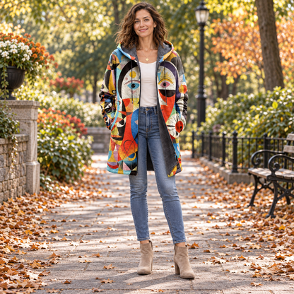 Damen Hoodie kunstvoll – stilvoller Kapuzenpullover