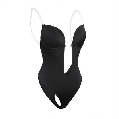 Rückenfreier Body Damen aus Polyester – formender Bodysuit, Detailansicht