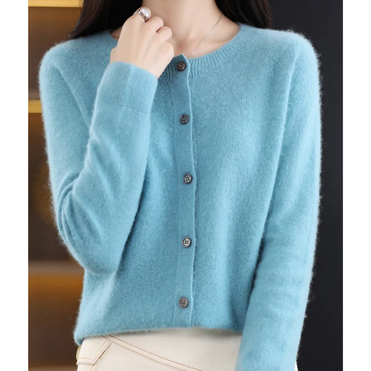 Damen Pullover mit Rundhals – weicher Strickpullover