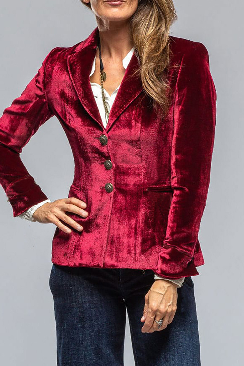 Slim-Fit-Blazer Damen aus Polyester – taillierter Blazer, Detailansicht