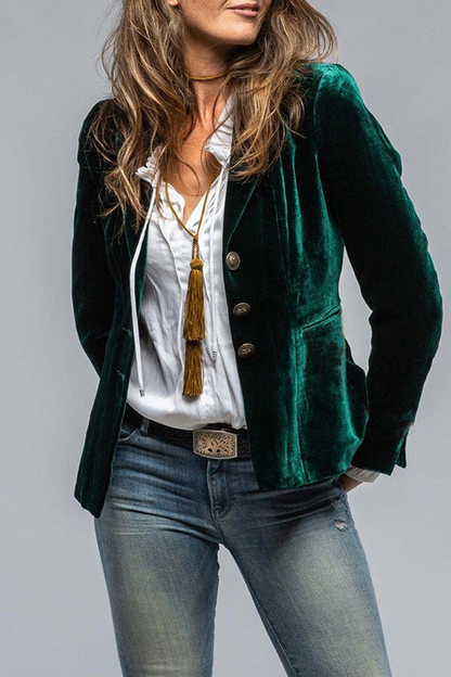Slim-Fit-Blazer Damen aus Polyester in Grün – taillierter Blazer