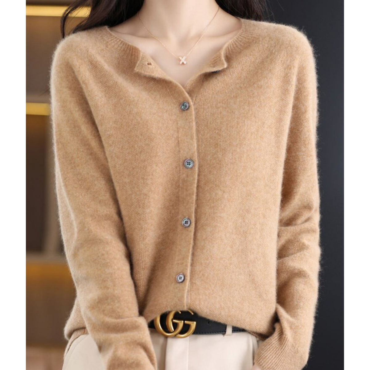 Damen Pullover mit Rundhals – weicher Strickpullover
