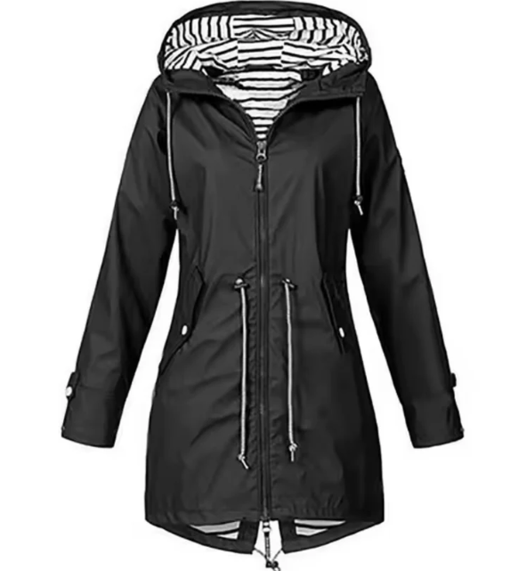 Wasserabweisende Jacke mit Kapuze aus Polyamid – leichte Übergangsjacke