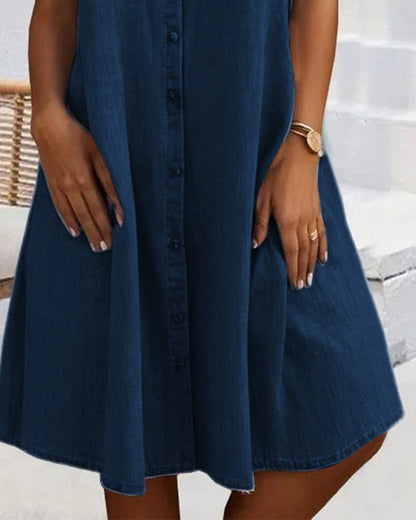 Hemdblusenkleid Damen in Jeansoptik