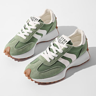Plateau-Sneaker im Retro-Stil aus Textil – Schnür-Sneaker mit Chunky-Sohle