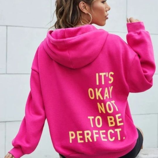Damen Kapuzenpulli mit Textprint