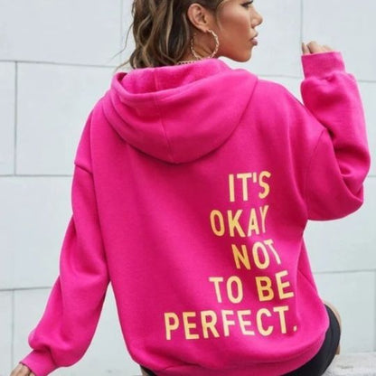Damen Kapuzenpulli mit Textprint
