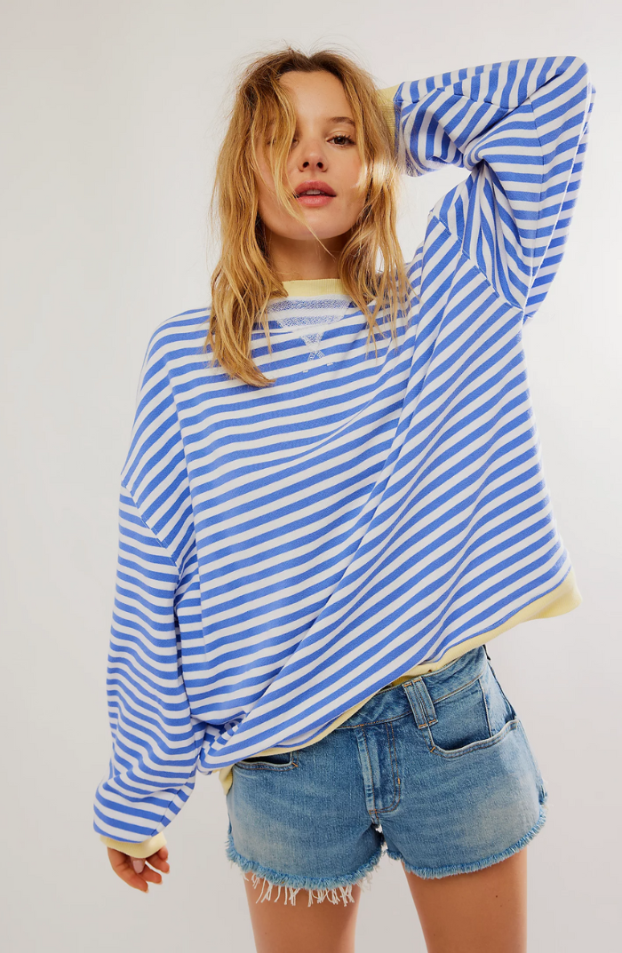 Weicher Strickpullover Damen gestreift