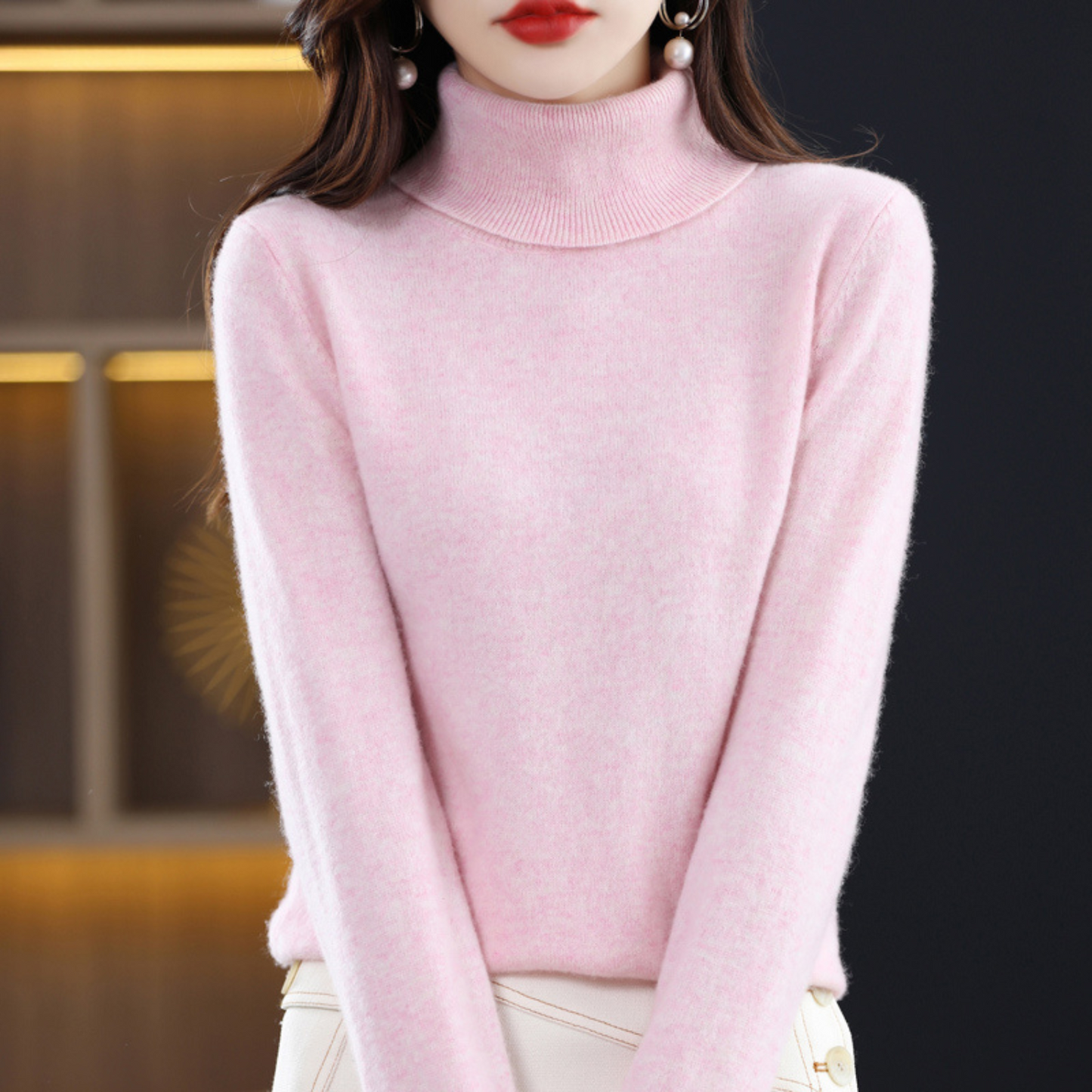 Damen Pullover Kaschmir unifarben