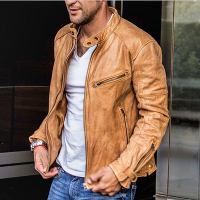 Herren Lederjacke vielseitig – Kunstleder Jacke