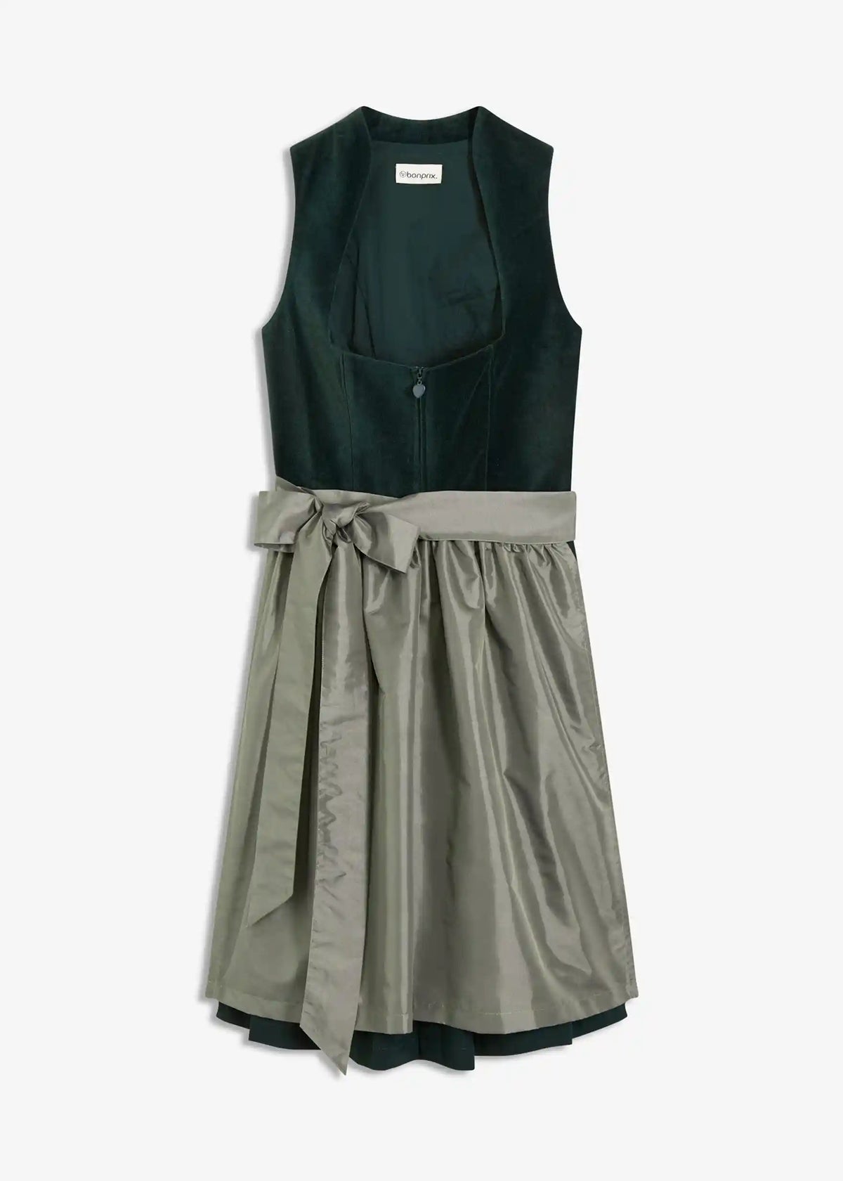 Dirndl Damen mit Samt-Mieder und Satin-Schürze – Trachtenkleid