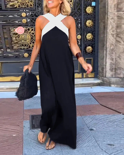 Maxikleid mit Wickel-Ausschnitt – luftiges Sommerkleid mit V-Ausschnitt