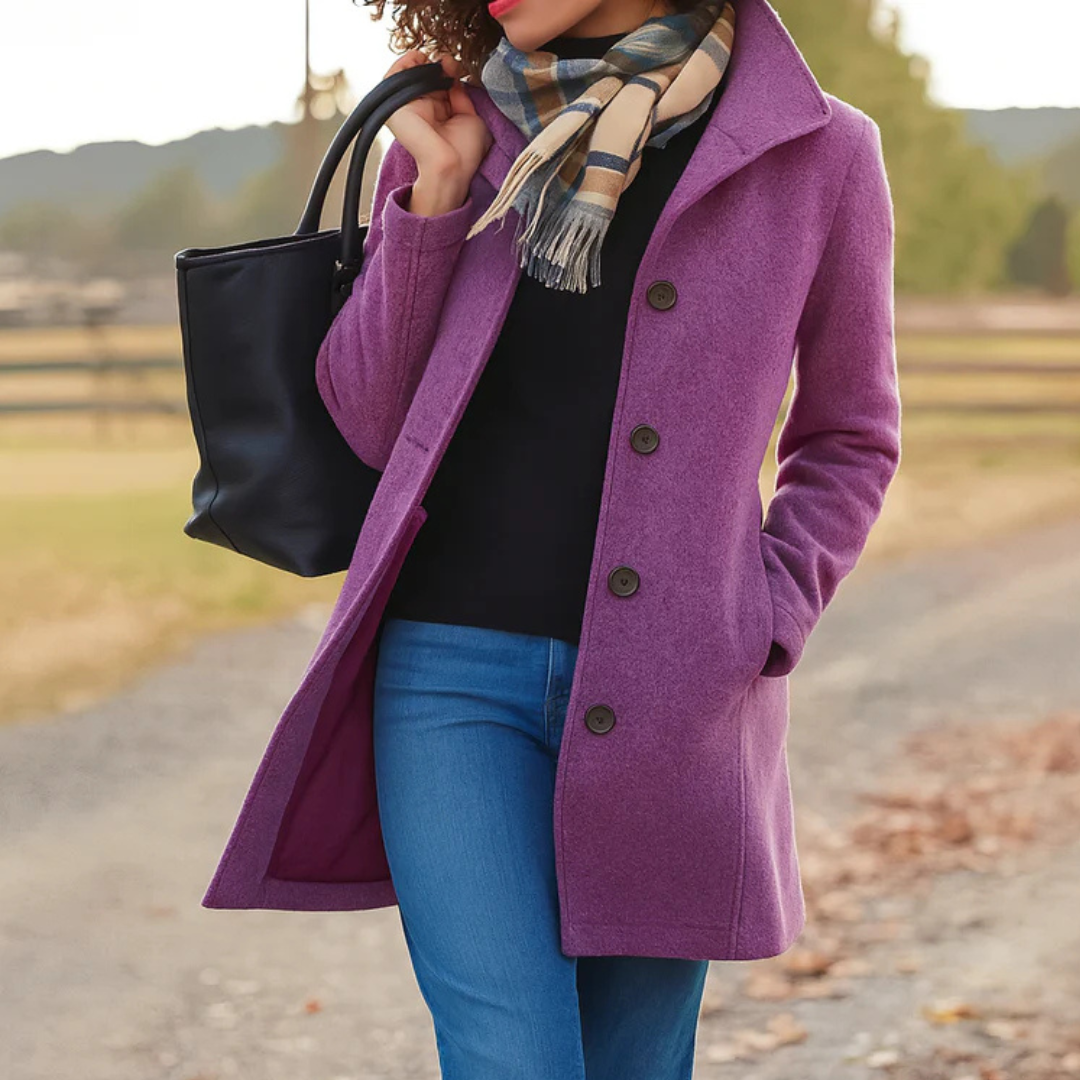 Eleganter Damen Wintermantel mit Knopfleiste vorne