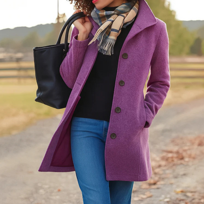 Eleganter Damen Wintermantel mit Knopfleiste vorne