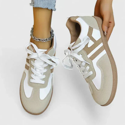 Orthopädische Sneaker Damen in Khaki-Weiß